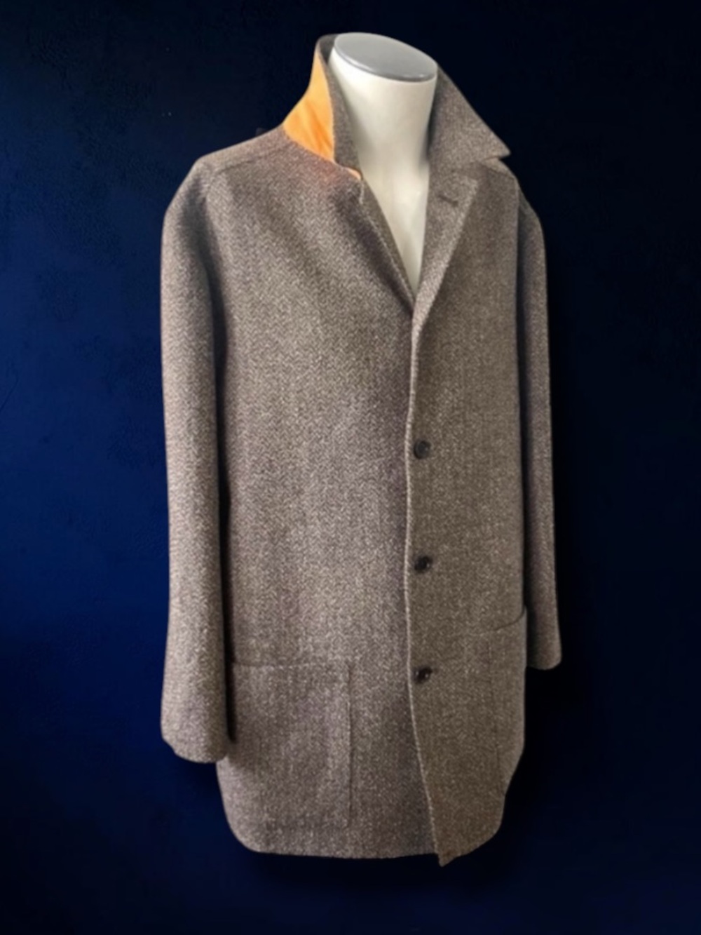 BULLOCK & JONES THOMAS TWEED WOOL TOP COAT JACKET SIZE XL ITALY